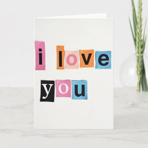 Eenvoudige I Love You Collagekaart Kaart