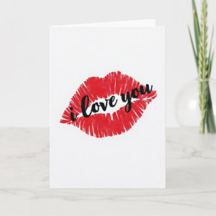 Eenvoudige I Love You Kuskaart Kaart