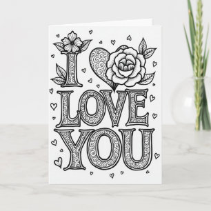 Eenvoudige I Love You Swirls Kaart