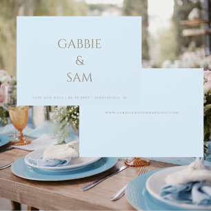 Eenvoudige Icy Blue Trouw Save our Date Kaart