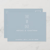 Eenvoudige Icy Blue Winter Wedding Save the Date Briefkaart (Voorkant / Achterkant)