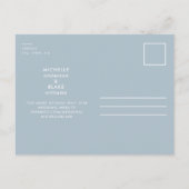 Eenvoudige Icy Blue Winter Wedding Save the Date Briefkaart (Achterkant)