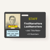 Eenvoudige ID-badge voor personeelslid Badge (Voorkant)