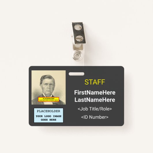 Eenvoudige ID-badge voor personeelslid Badge (Voorkant met clip)