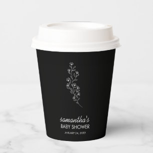 Eenvoudige illustratie Elegante lijntekening bloem Papieren Bekers