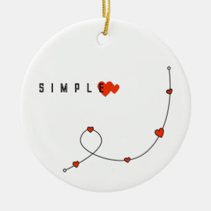 Eenvoudige illustratie met hart in minimalistisch keramisch ornament