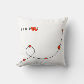 Eenvoudige illustratie met hart in minimalistisch kussen