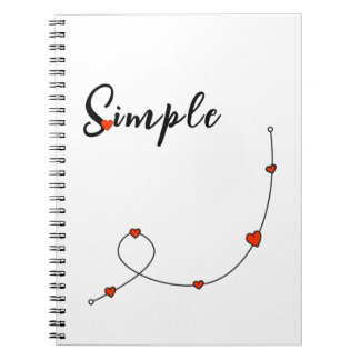 Eenvoudige illustratie met hart in minimalistisch notitieboek