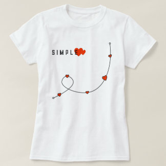 Eenvoudige illustratie met hart in minimalistisch t-shirt