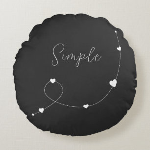 Eenvoudige illustratie met hart in minimalistische rond kussen
