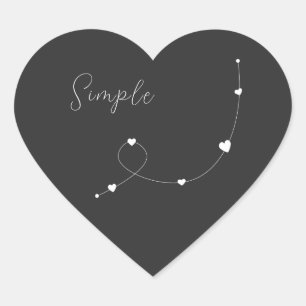 Eenvoudige illustratie met hart in minimalistische sticker