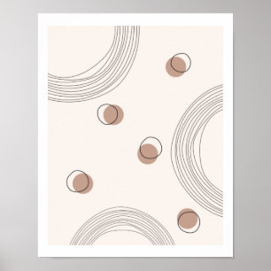 Eenvoudige illustraties Moderne geometrische neutr Poster