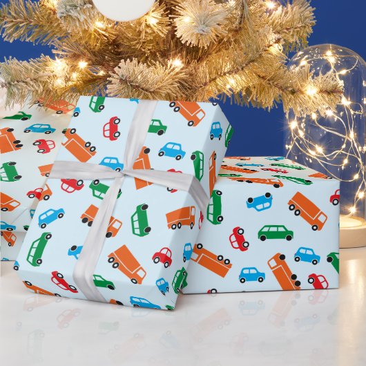 Eenvoudige illustraties van auto's Verpakkingspapi Cadeaupapier (Feestdagen)