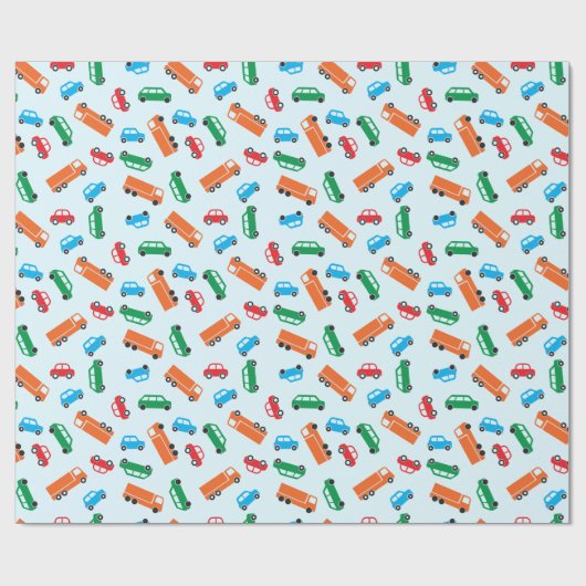 Eenvoudige illustraties van auto's Verpakkingspapi Cadeaupapier (Vlak)