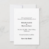 Eenvoudige Informele en Leuke Tekst, Foto Save The Save The Date (Achterkant)