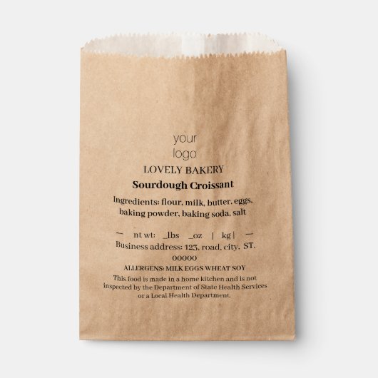 Eenvoudige ingrediënt producttassen bedankzakje (Voorkant)