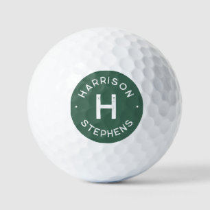 Eenvoudige initiaal en naam groene vrijgezellenfee golfballen