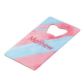 eenvoudige initiaal letter monogram toevoegen jouw kredietkaart flessenopener (Voorkant Gekanteld)