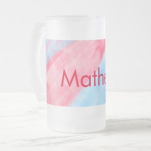 eenvoudige initiaal letter monogram toevoegen jouw matglas bierpul (Voorkant links)