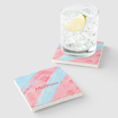 eenvoudige initiaal letter monogram toevoegen jouw stenen onderzetter (Zijkant)