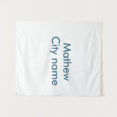 eenvoudige initiaal letter monogram voeg je naam t wandkleed (Voorkant (horizontaal))