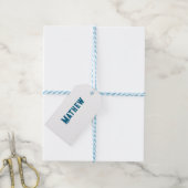 eenvoudige initiaal letter monogram voeg uw naam t cadeaulabel (Met Touw)