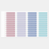 Eenvoudige Initiaal Pastel Colour Waterproof Kinde Labels (Vel)