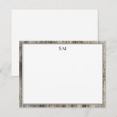 Eenvoudige Initialen voor Rustige houten randmonog Notitiekaartje (Voorkant / Achterkant)