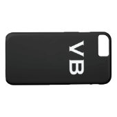 Eenvoudige Initialen zwart-wit Case-Mate iPhone Case (Achterkant (Horizontaal))
