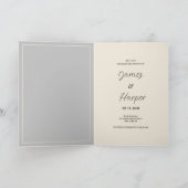 Eenvoudige ivoor grijs wit paar foto bruiloft (Binnen)