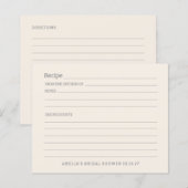 Eenvoudige Ivory Cream Gepersonaliseerde Recept Ka (Voorkant / Achterkant)