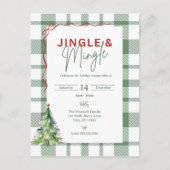 Eenvoudige Jingle & Mingle kerstfeest uitnodiging (Voorkant)