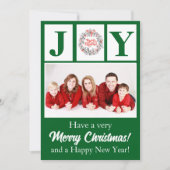 Eenvoudige Joy Christmas Single Portret met Groet Feestdagenkaart (Voorkant)