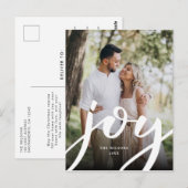 Eenvoudige Joy-kerstfoto Briefkaart (Voorkant / Achterkant)