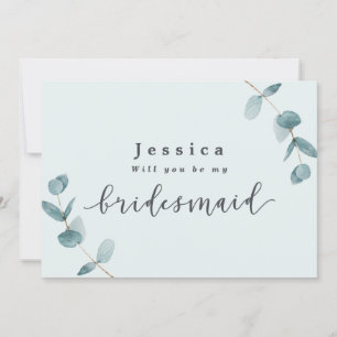Eenvoudige Kaart Eucalyptus Bridesmaid-voorstel