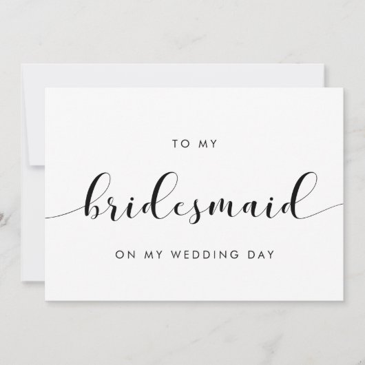 Eenvoudige kaart voor mijn bruidsmeisje op mijn tr (Voorkant)