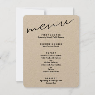 Eenvoudige Kaarten in het menu Rustic Kraft Paper