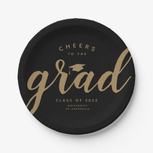 Eenvoudige kaas op het Afstudeerder Black Gold Pap Papieren Bordje