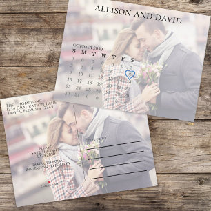 Eenvoudige kalender-fotobedekking minimalistisch 6 aankondigingskaart