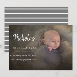 Eenvoudige Kalligrafie Baby Aankondiging