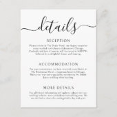 Eenvoudige kalligrafie bruiloft details informatiekaartje (Voorkant)