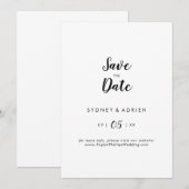 Eenvoudige kalligrafie bruiloft save the date (Voorkant / Achterkant)