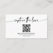 Eenvoudige kalligrafie Capture The Love QR-code Informatiekaartje (Voorkant)