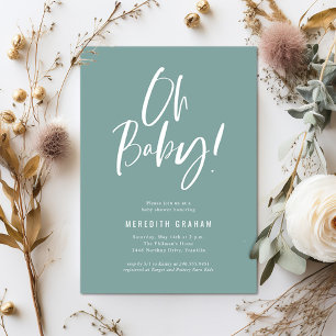 Eenvoudige kalligrafie Genderneutraal Baby shower Kaart