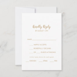 Eenvoudige kalligrafie|Gold Back Menu Keuze RSVP