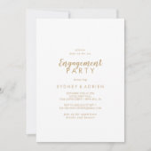 Eenvoudige kalligrafie | Gold Engagement Party Kaart (Voorkant)