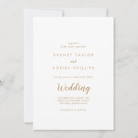 Eenvoudige kalligrafie|Gold Informal Wedding