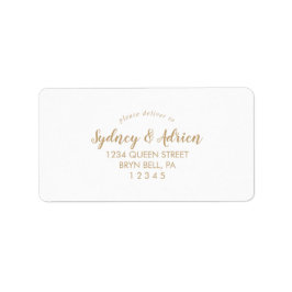 Eenvoudige kalligrafie|Gold Wedding RSVP-adreslabe Etiket