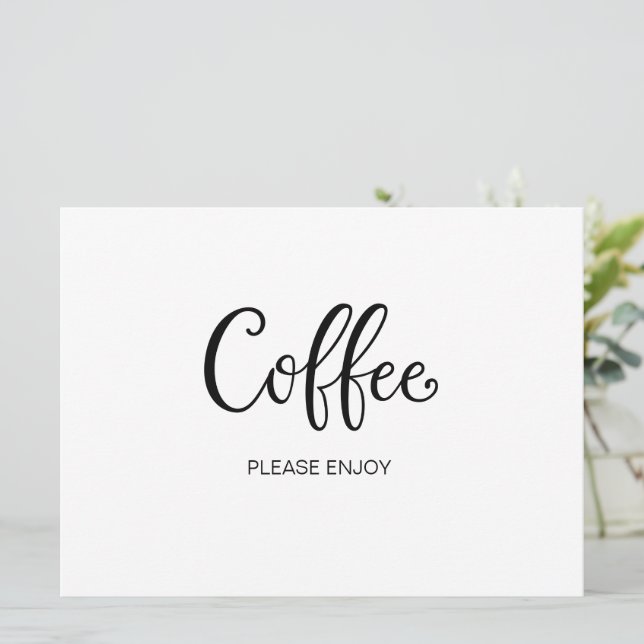 Eenvoudige kalligrafie | "Koffie" Bruiloftsbord (Staand voorkant)