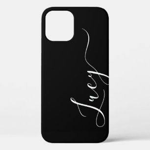 Eenvoudige kalligrafie lettertype aangepaste naam iPhone 12 hoesje